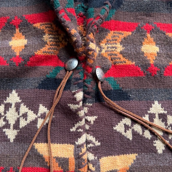 Vintage Ralph Lauren Hand Knit Ranch Sweater Cardigan Lambswool Lamb RARE 90s - Picture 4 of 6